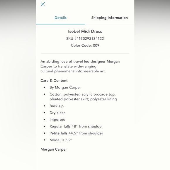 Anthropologie Nomad Morgan Carper Isobel Brocade Midi Dress Metallic Size 6 - Picture 4 of 15